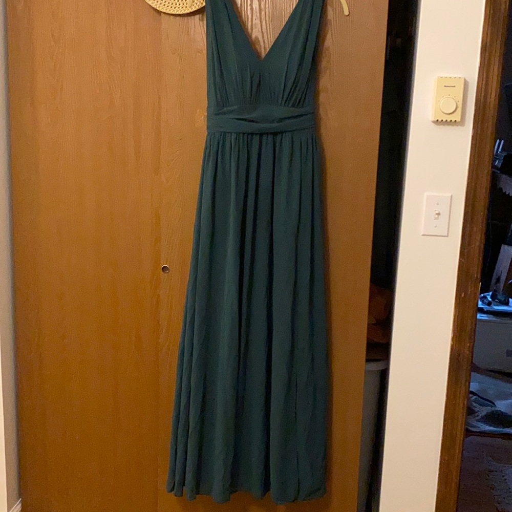 Lulus hunter green bridesmaid dress